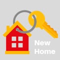 New Home House Key Icon Vector Illustration. Real Estate Icon fully editable text Royalty Free Stock Photo