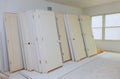 New home installing material for repairs in an apartment is under construction, remodeling, rebuilding and renovation door Royalty Free Stock Photo