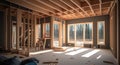 New home living room under construction. Generative AI Royalty Free Stock Photo