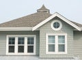 New Home Residence Exterior House Gray White Siding Royalty Free Stock Photo