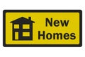 'New Homes' photo realistic sign Royalty Free Stock Photo