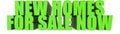 New Homes For Sale Now, 3d text Royalty Free Stock Photo