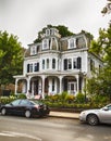 NEW HOPE, PENNSYLVANIA, USA - AUGUST 15, 2019: Beautiful vintage house at summer time in New Hope.