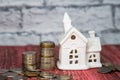 A new house as a gift. Money for the holiday. Holiday New Year and Christmas Royalty Free Stock Photo