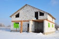 New House building from autoclaved aerated concrete blocks.