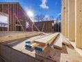 New house framing construction Royalty Free Stock Photo