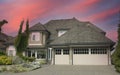 New House Home Exterior Large Dwelling Residence Garage Cedar Shake Roofing Royalty Free Stock Photo