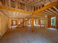 New house interior framing construction