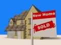 New house sold estate agent sign Royalty Free Stock Photo