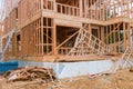 New house under construction exterior framing Royalty Free Stock Photo