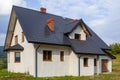 New house under construction with garage Royalty Free Stock Photo