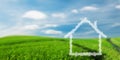 New house vision on the field Royalty Free Stock Photo