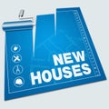 New Houses Shows Property Construction 3d Illustration