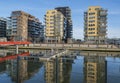 New housing area by the river Royalty Free Stock Photo