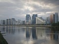 New housing development at Glasgow harbour by the River Clyde Royalty Free Stock Photo