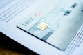 New HSBC Visa Debit card tilt-shift lens over chip secure