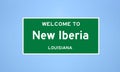 New Iberia, Louisiana city limit sign. Town sign from the USA.