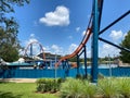 The new Icebreaker rollercoaster under construction at Seaworld in Orlando, FL