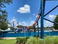 The new Icebreaker rollercoaster under construction at Seaworld in Orlando, FL