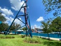 The new Icebreaker rollercoaster under construction at Seaworld in Orlando, FL