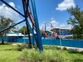 The new Icebreaker rollercoaster under construction at Seaworld in Orlando, FL