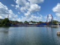 The new Icebreaker rollercoaster under construction at Seaworld in Orlando, FL