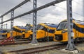 New icng intercity trains at storage yard in Amersfoort after testdrive Royalty Free Stock Photo
