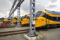 New icng intercity trains at storage yard in Amersfoort after testdrive Royalty Free Stock Photo