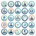 Business and Finance Icons Set. Flat design style eps 10 Royalty Free Stock Photo