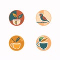 Coffee shop logo icon set. Vector design elements for cafe, restaurant, bar, coffee house, cafe, restaurant, coffee shop, coffee Royalty Free Stock Photo