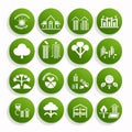 Ecology and environment icons set,green version,clean vector Royalty Free Stock Photo