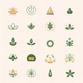 Leaf icon set, ecology icon set, nature icon set Royalty Free Stock Photo