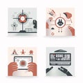 Set of flat design icons for web and mobile applications. Vector illustration Royalty Free Stock Photo