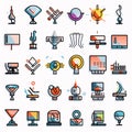 Set of modern thin line icons for web design and mobile applications Royalty Free Stock Photo