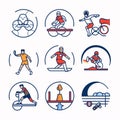 Set of sport icons in thin line style. Outline icons for web and mobile design Royalty Free Stock Photo