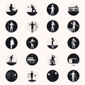 Sport and fitness icons set. Collection of sport and fitness icons Royalty Free Stock Photo