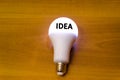 new idea concept hand holding light bulb. Idea Royalty Free Stock Photo