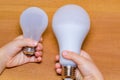 new idea concept hand holding light bulb Royalty Free Stock Photo