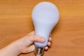 new idea concept hand holding light bulb Royalty Free Stock Photo