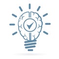New idea human brain lightbulb Royalty Free Stock Photo