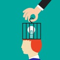 New Idea is locked by bad education, vector Royalty Free Stock Photo