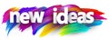 New ideas sign over brush strokes background