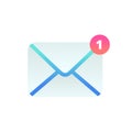 New incoming message flat icon, Email Mobile notification. New e-mail sign. Social network, sms chat, spam, new mail Royalty Free Stock Photo