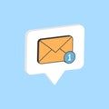 New incoming messages icon in flat style. Envelope with notification vector illustration on isolated background. Email sign Royalty Free Stock Photo