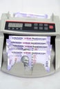 New Indian currency notes in the cash counting machine