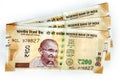 New Indian currency of 200 rupee notes