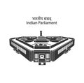 New Indian Parliament building vector icon