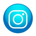 New Instagram camera logo icon in blue vector with modern gradient design illustrations on white background