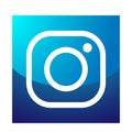 New Instagram camera logo icon in blue vector with modern gradient design illustrations on white background