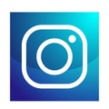New Instagram camera logo icon in blue vector with modern gradient design illustrations on white background
